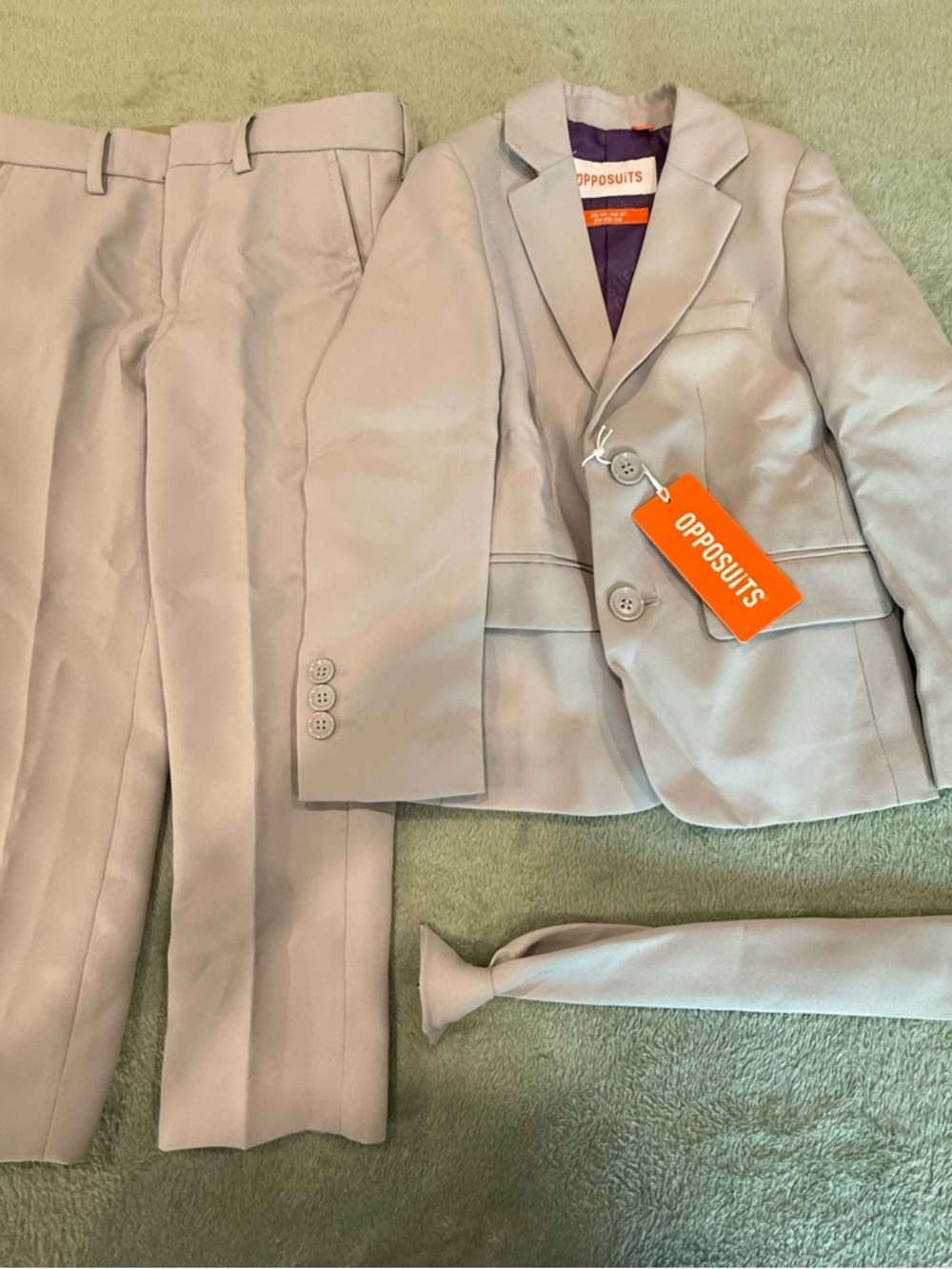 OppoSuits Boys Groovy Grey Suit 6Y 3pc Set Tie NWT Formal